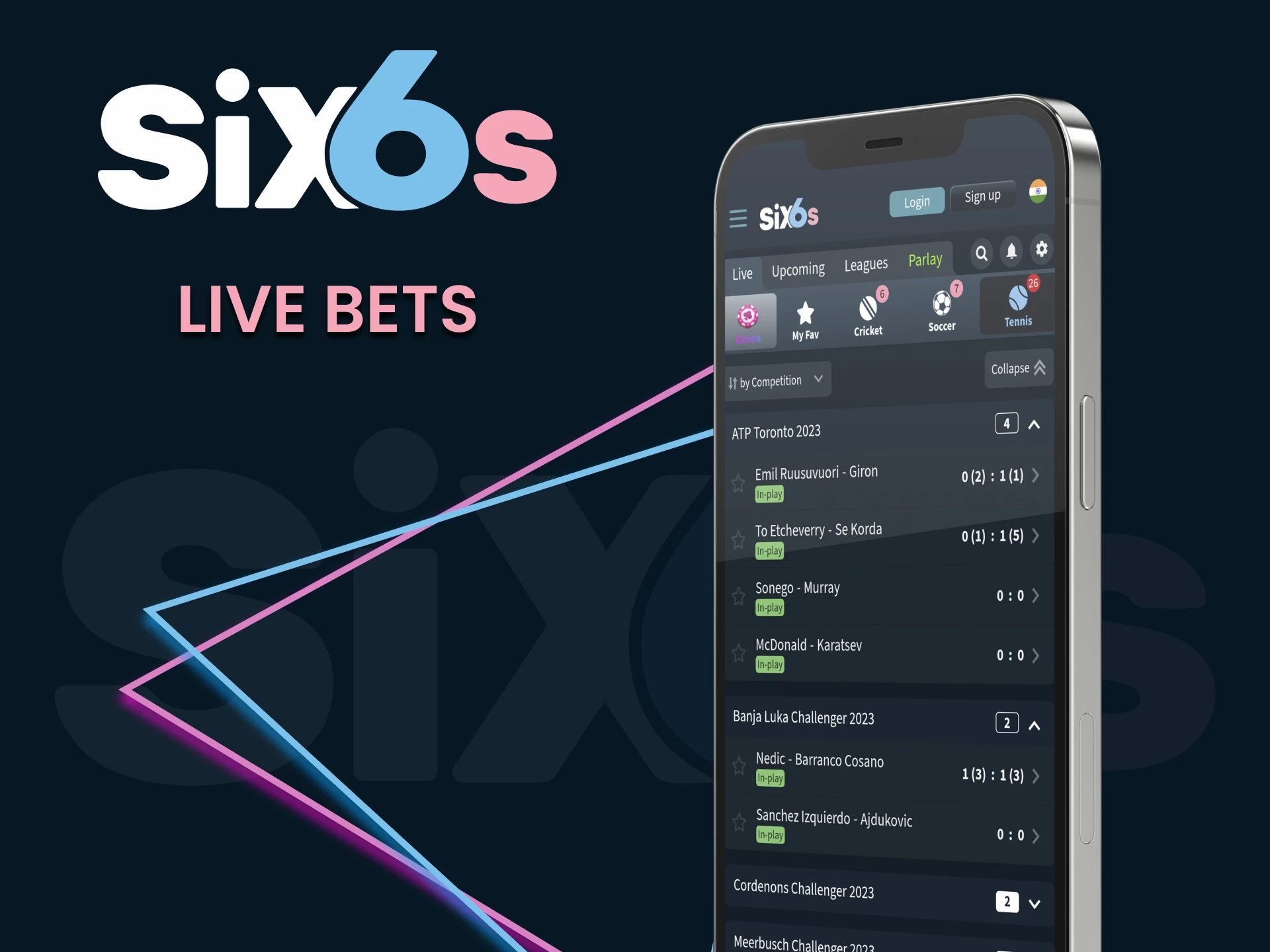 Bet on live events with Six6s.